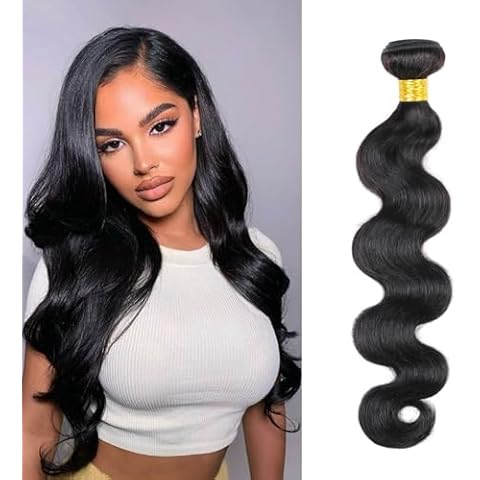 DaiMer Human Hair Bundles 14 inch Body Wave 1 Bundles Human Hair 100% Unprocessed Brazilian Virgin Hair Bundles Human Hair Weft Weave Bundles Human Hair Extension Natural Color Cover