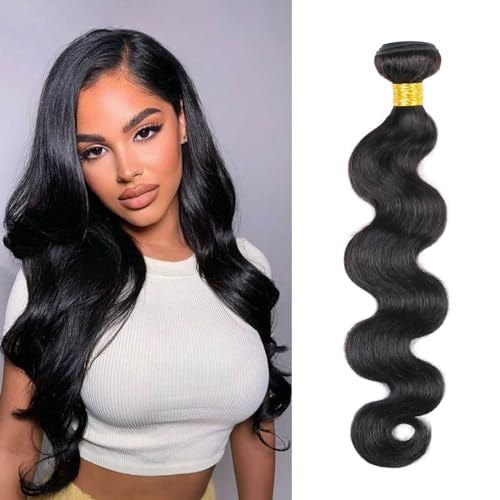 Extensions de cheveux humains brésiliens bruts tissage body wave couleur naturelle 35cm