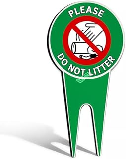 Yard Please Do Not Litter Metal Reflective No Littering Sign - Outdoor 6 X 12 Inch