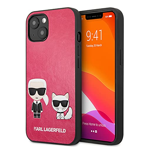 KARL LAGERFELD KLHCP13SPCUSKCP Coque de Protection Rigide pour iPhone 13 Mini 5,4" Fuchsia