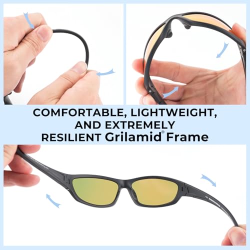 Image of KastKing Hiwassee Polarized Sport Sunglasses for Men and Women, Wrap Sunglasses for Fishing Cycling and Running,UV Protection