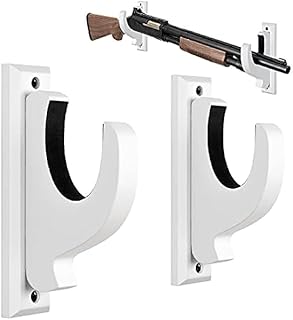 Gun Rack Wall Mount,Gun Rack,Rifle Wall Mount for Shotgun,Archery/Sword/Bow/Firearm/Solid Wood Gun Hooks Carbonized Brown (2Pack) - Neveka