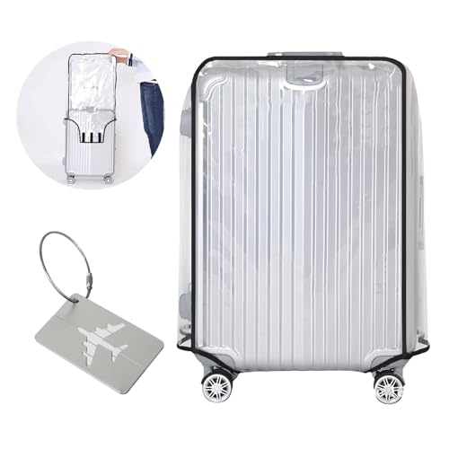Silkwish Kofferbeschermhoes, transparant, pvc, waterdicht, kofferhoes, kofferhoes, reiskofferbeschermhoes, doorzichtige hoes, Transparant., 24 Zoll