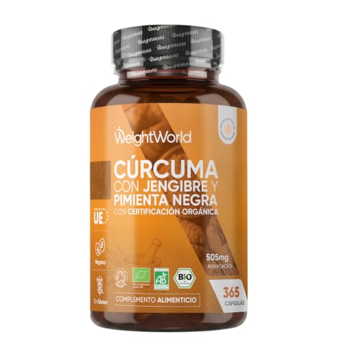 Cúrcuma con Pimienta Negra y Jengibre Orgánica, 365 Cápsulas, Para 1 Año -