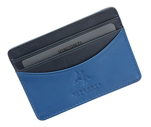 Porte-carte Visconti Lucca bleu idéal pour voyager léger avec vos cartes de crédit