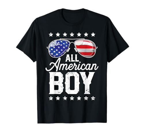 All American Boy 4th of July USA Sunglasses Family Matching T-Shirt