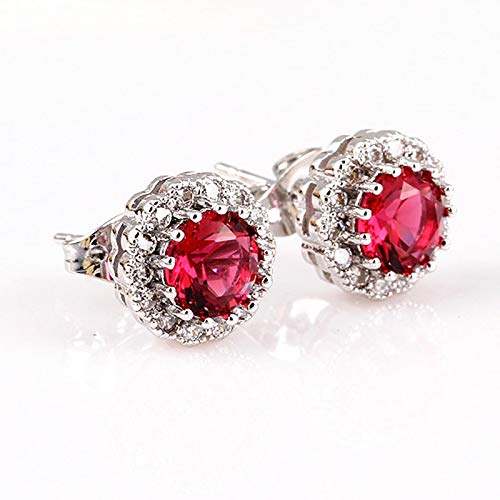 Boucles d'oreilles rubis en argent 925, bijoux haut de gamme pour femme éblouissante