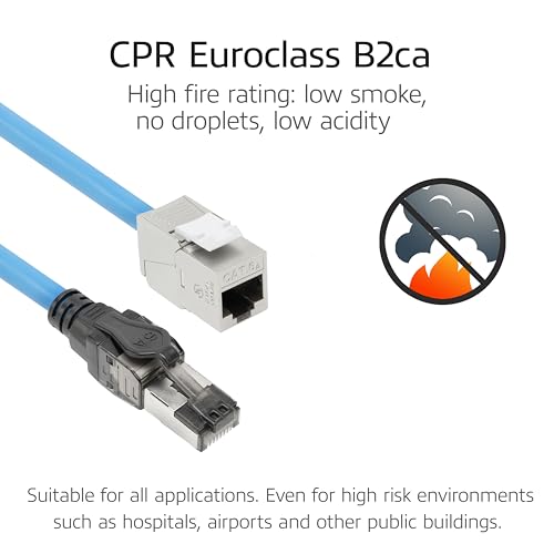 Cable de instalacion CAT6A S/FTP FB0180 conector RJ45 de 80 m compatible 4PPoE 6