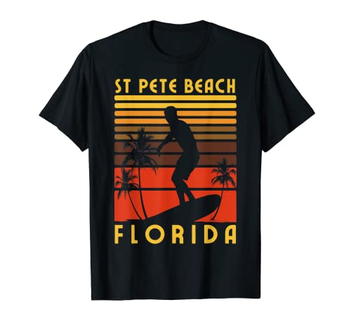 St Pete Beach Florida Surf Surfista Océano Vintage Camiseta