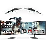 Kado 32' Class Dual Gaming Monitor Setup - 2-Pack 32' Curved 1800R 240Hz 1ms 1920x1080 Computer Monitor, Parallel Gaming AMD FreeSync Premium Panoramic, VESA Mount HDMI DisplayPort Built-in Speakers