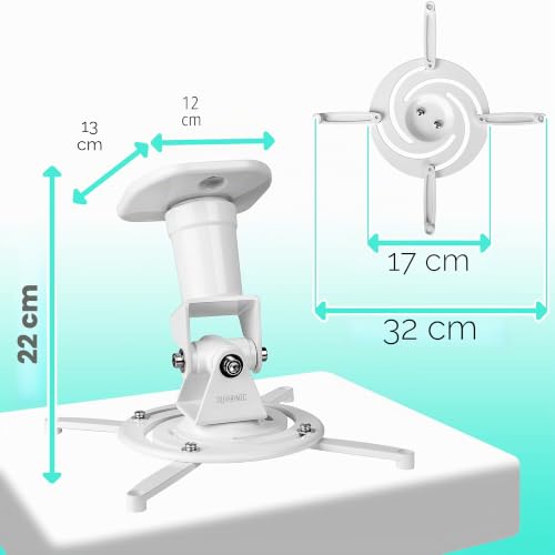 Miniatura 2 de Duronic Pb07xb Soporte Para Proyector De Techo Y Pared, Universal, Giratorio 360 Y Articulable Hasta 180 , Carga Máx.10 Kg, Cine En Casa, Videojuegos, Presentaciones, Color Blanco