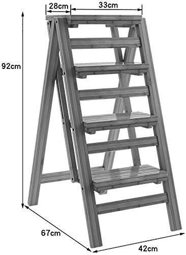 Tabouret haut bambou pliant multifonction, support fleurs et table de lit 3 niveaux - 3
