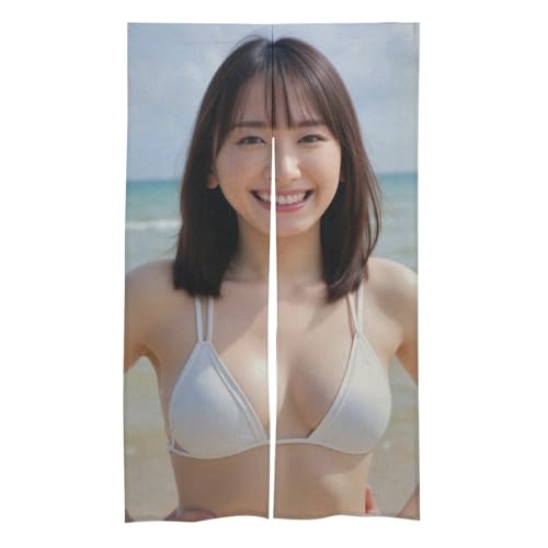 新垣 結衣 (33)のれん 暖簾 おしゃれ 和風玄関 間仕切り カーテン ロング 階段 廊下 リビング 脱衣所 お風呂 戸口 目隠し 遮光 プライバシー保護 ドア 仕切り 86x143cm