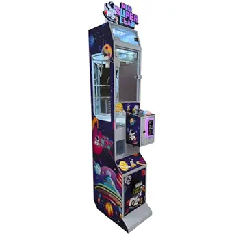Mini Claw Machine - Coin & Bill Operated Vending Unit - Arcade Style Prize Dispenser for Events, Stores or Game Rooms - Space Theme