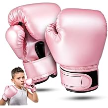 Garneck Kids Boxing Gloves Toddler Punching Training Gloves for Boys Girls Ages 3-8 Pu Leather Sparring Mitts for Kickboxing Muay Thai MMA & Heavy Bag, Pink