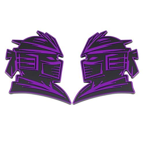Image of Samurai Emblem, Custom 3D Car Badge - Universal Exterior Accessories for Car, Truck, SUV, Motorcycle (Set of 2) (Purple)