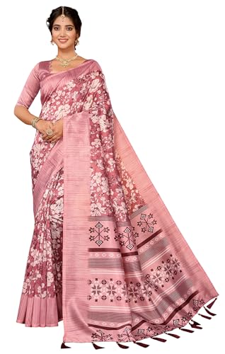Sari indien en soie imprimée pour femme d'une finition haut de gamme
