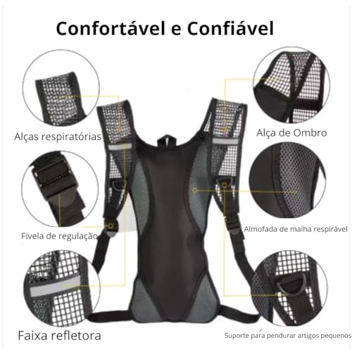 Mochila Bolsa Hidratação 2 Litros Esporte Corrida Ciclismo Track Corrida