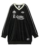 [エックスガール] ベロアゲームシャツドレス VELOUR GAME SHIRT DRESS 105254041001 BLACK S