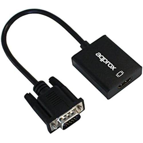Approx appc25 VGA HDMI Black Cable Interface/Gender Adapter – Cable Interface/Gender Adapter (VGA, HDMI, 0.2 m, Black)
