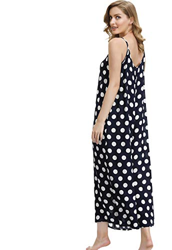 Image of BUENOS NINOS Women's V Neck Floral Maxi Dress Boho Printed Adjustable Spaghetti Strap Ethnic Beach Long Dress with Pockets