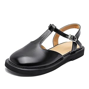 HCHGJKN Damessandalen Sandals Women’s Leather Open Toe Women’s Summer Shoes Low Heel Open Shoes Women(Schwarz,38 EU)