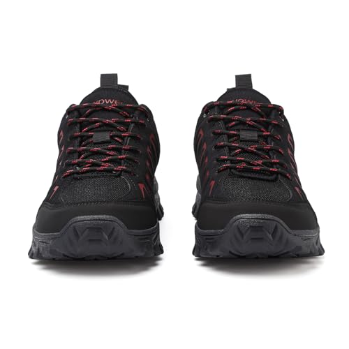 HaloTeam Chaussures Basses de Randonnée Homme Antidérapant Respirant Sneakers Marche Promenades Voyages Bottes de Trekking,Noir Rouge,EU 39 – vue 4