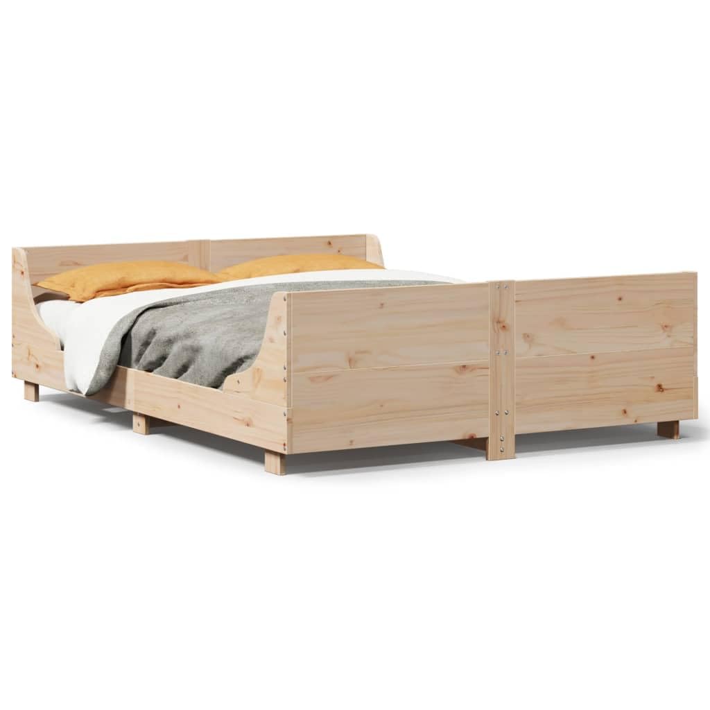 Hothingwell Telaio del letto senza materasso 140 x 200 cm in legno massello di pino | Doghe In Controsoffitto, Testina Funzionale, Ripartizione Del Peso, Aspetto Rustico