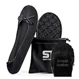 Silky Toes Women’s Foldable Ballet Flats –...