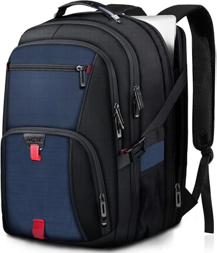 Image of ANTERK Laptop Backpack, 18.4 Inch Laptop Backpacks for Men Women, 55L Anti Theft Water Resistant College Bussiness TSA Airline Approved Work Computer Backpack, Blue