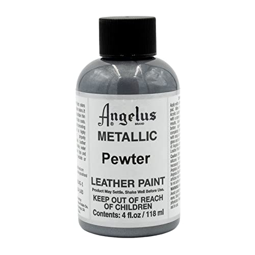 Angelus Metallic Leather Paint, 4 oz., Pewter