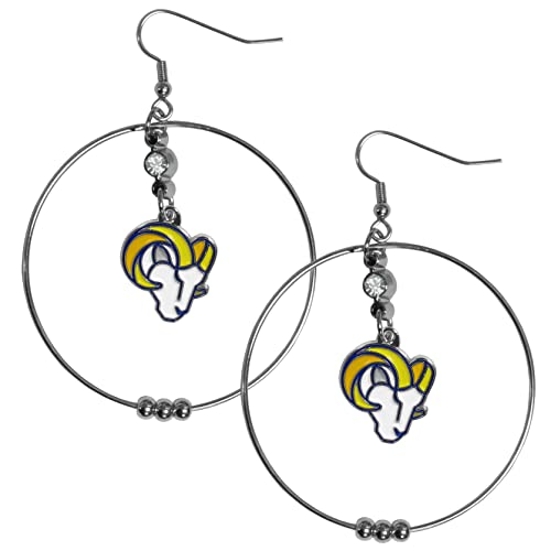 NFL Siskiyou Sports Womens Los Angeles Rams 2 Inch Hoop Earrings One Size Team Color