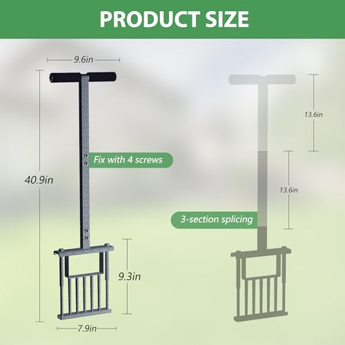 X-PREK Lawn Aerator with Spring-Loaded Mechanism, Upgraded Grass Aerator Lawn Tool, Metal Manual Yard Aerator for Lawn with Five 5-Inch Solid Iron Spikes, Garden Tool, Revives Lawn Health