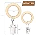 POVETIRE 30 Pack 2.5 Inch Wood Rings with Clips for Hanging Baby Headband Hair Accessories Baby Bib NecklaceJewelry Hat Holder