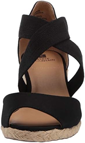 WHITE MOUNTAIN Shoes HUDLIN Women's Sandal, BLACK/LINEN/FAB, 7 M | Image 1