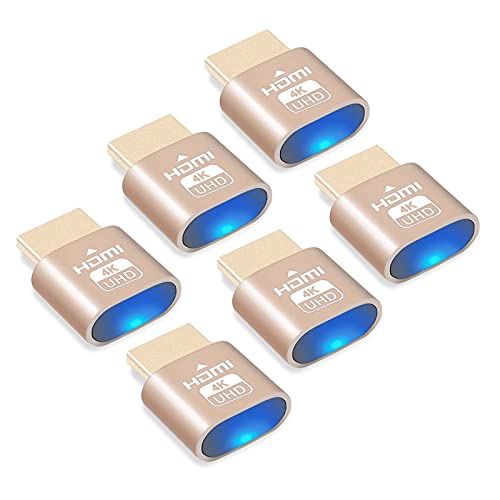 SOARFLY Affichage virtuel HDMI, Émulateur DDC EDID 4K (6 Pack) avec 3840x2160 @ 60h, Adaptateur Dummy Plug pour Utilisation avec séparateurs vidéo, commutateurs et extendeursc Cover