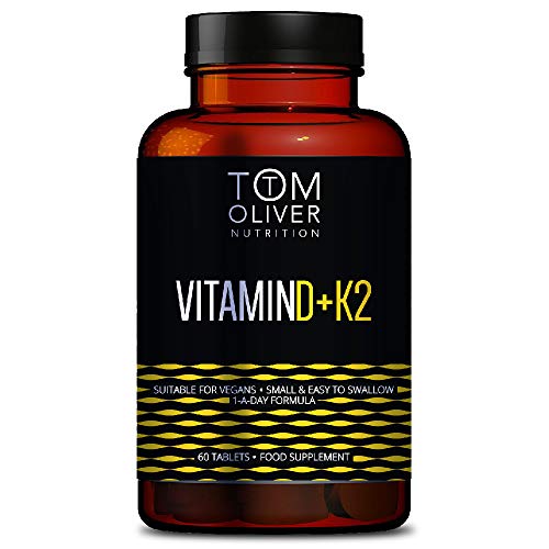 Tom Oliver Nutrition - Vitamin D K2 (60 Tablets) - Suitable for Vegans - One A Day Formula (1)