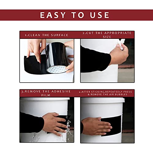 Image of House5 Waterproof Patch & Seal Tape 4 Inch x 5 Feet - Black (Pack of 4)