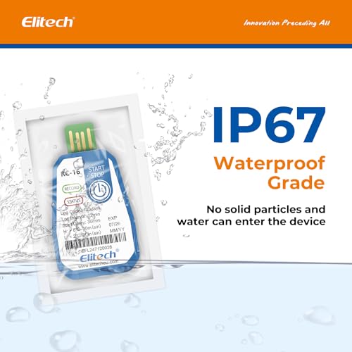 Image of Elitech 2000Pack RC-16 USB Disposable Data Logger Recorder, up to 120 Days Transportation, Bulk Order & Customizable for Business, Temperature Monitoring Report, Defult Celsius -30C to 70C