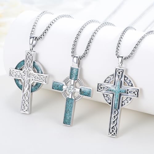 Cross Necklace 925 Sterling Silver Cross Religious Pendant Jewelry Gifts for Women Men3