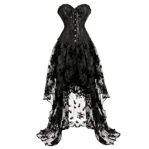 Steampunk Costume Women Gothic Overbust Corset Dress Halloween Clothes - image 3