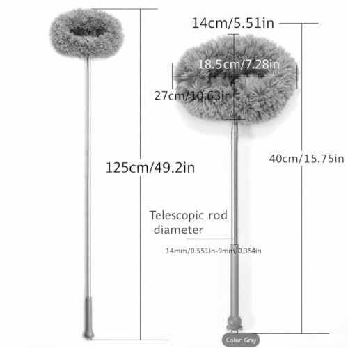 Image of DecorTwist Extendable Ceiling Fan Cleaning Duster with Adjustable Rod | Washable Microfiber Long Handle Cleaner for Fan, Cobweb, Lights & Home Cleaning (4-in-1 Cleaning Kit)