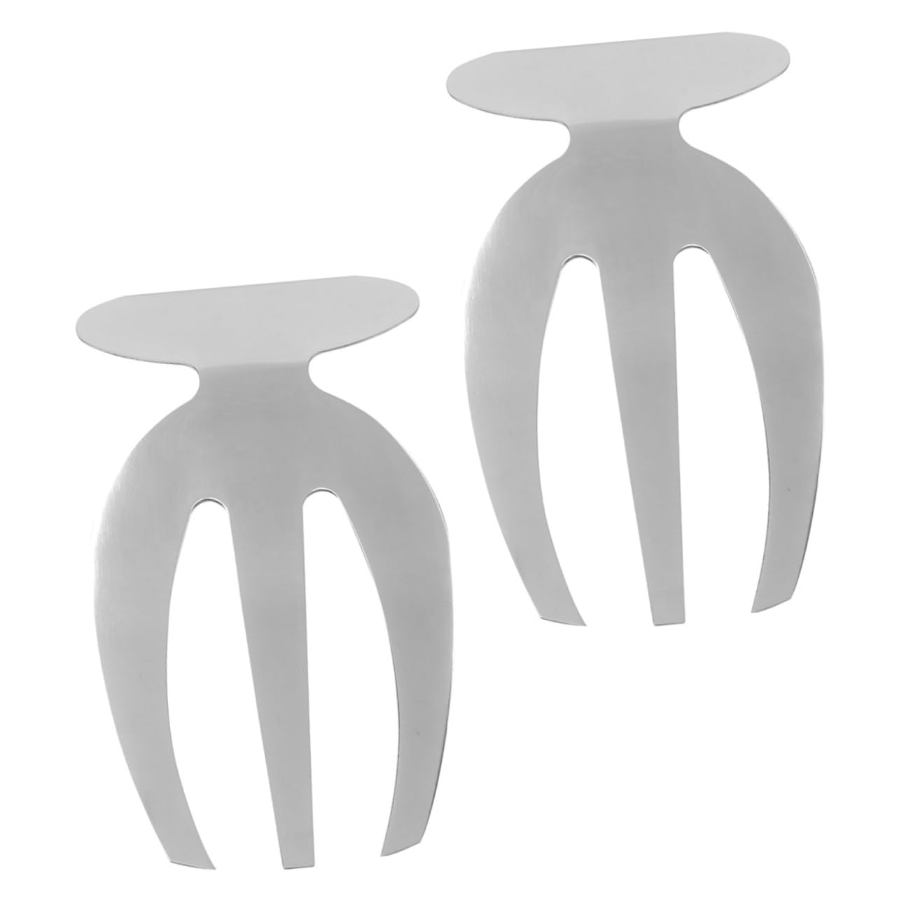 FUNOMOCYA Pcs Modern Salad Forks Stainless Steel Kitchen Utensil Set Toss Chop Forks for Salad Serving Silver