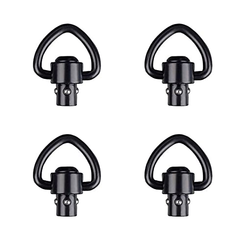 QD Sling Swivel Mount 1' Heavy Duty D-Loop Picatinny Rail QD Swivels Quick Detach/Release for Two Point Sling (4PCS)