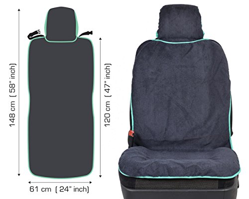 Bdk Ultrafit Waterpoof Car Seat Towel Cover, Mint Trim – Washable Sweat Seat Protector, Ideal For Gym Swimming Surfing Running Crossfit, Fits Most Auto Truck Van And Suv #TOP7