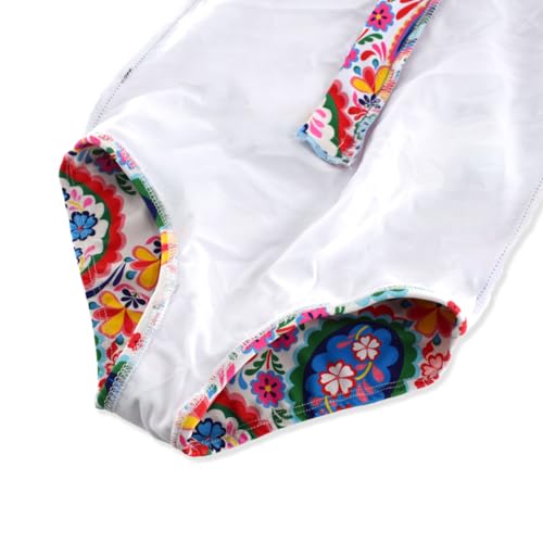 Image of Girls Long Sleeve One Piece Swimsuit Rash Guard Swimwear Zipper Quick Dry Bathing Suits Sun Protection UPF 50+ (Ages 4-12)