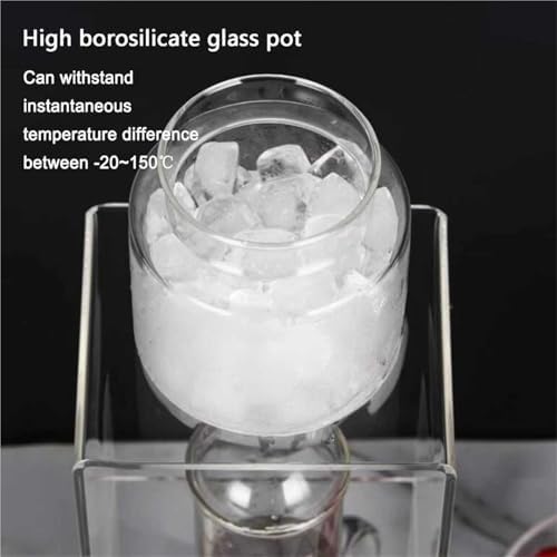 Premium Cold Brew Coffee Tower, 600ML Slow Drip Maker with Stainless Steel Filter & Acrylic Base, Adjustable Flow for Ice Coffee Enthusiasts & Office Use