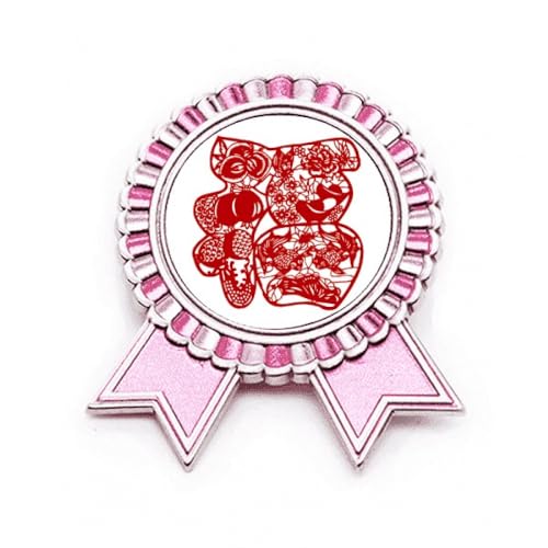 Broche rose en métal Blessing Winner pour sublimer vos vestes et tenues de fête