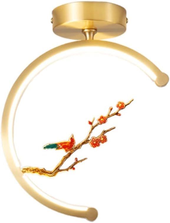 Plafonnier en cuivre et laiton au design de lustre led chic de ferme