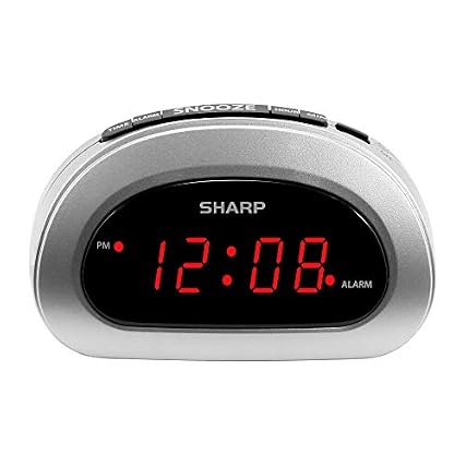 SHARP Small Digital Alarm Clock with Snooze and Battery Backup, Easy to Use Top Button Controls for Simple SHARP Small Digital Alarm Clock with Snooze and Battery Backup, Easy to Use Top Button Controls for